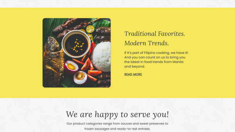 Screenshot: the A.I. Foods website.