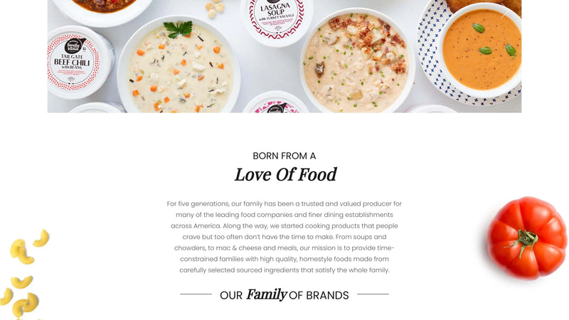 Screenshot: the Blount Fine Foods website.
