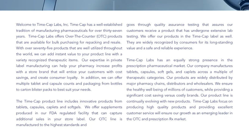 Screenshot: the Time Cap Labs website.