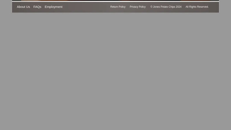 Screenshot: the Jones Potato Chip Co. website.