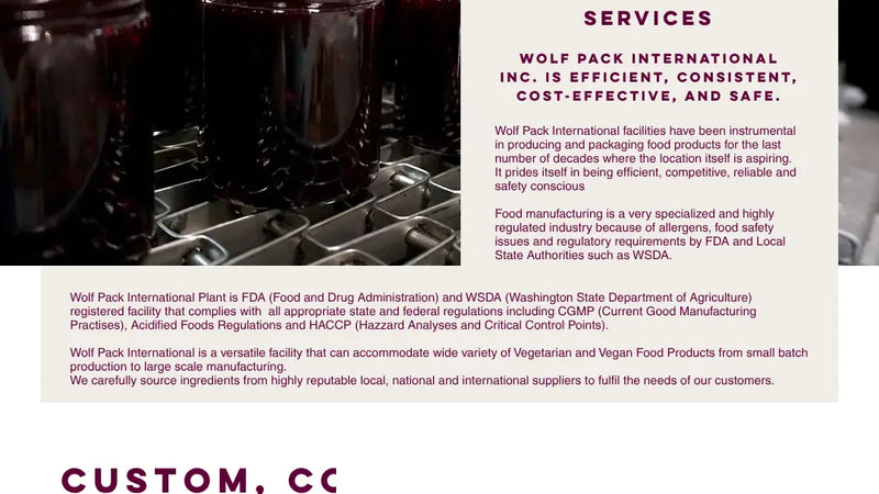 Screenshot: the Wolf Pack International website.
