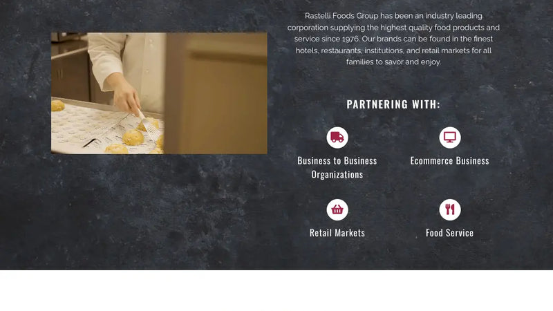 Screenshot: the Rastelli Foods Group website.