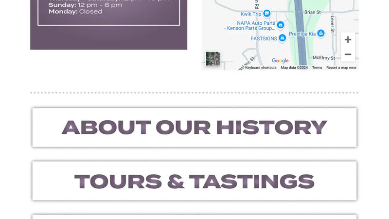 Screenshot: the Infinity Beverages website.