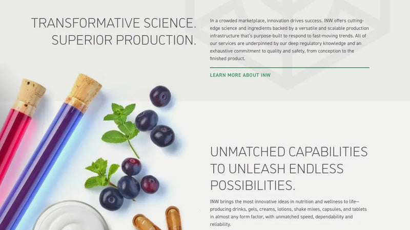 Screenshot: the Innovations in Nutrition and Wellness (INW) website.