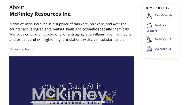Screenshot: the McKinley Resources Inc. website.