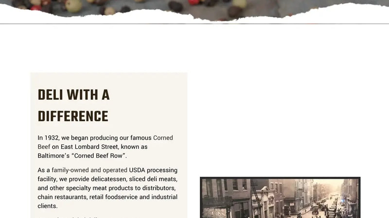 Screenshot: the Deli Brands of America website.