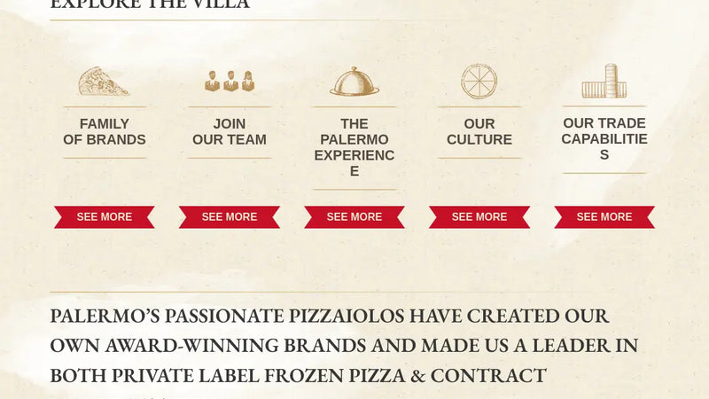 Screenshot: the Palermo Villa, Inc. website.