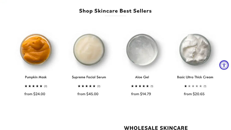 Screenshot: the Essential Wholesale & Labs website.