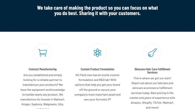 Screenshot: the Kopack website.