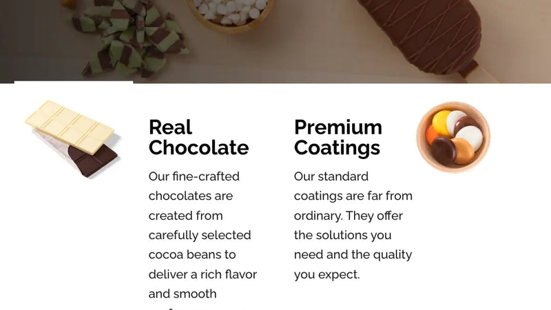 Screenshot: the Clasen Quality Chocolate website.