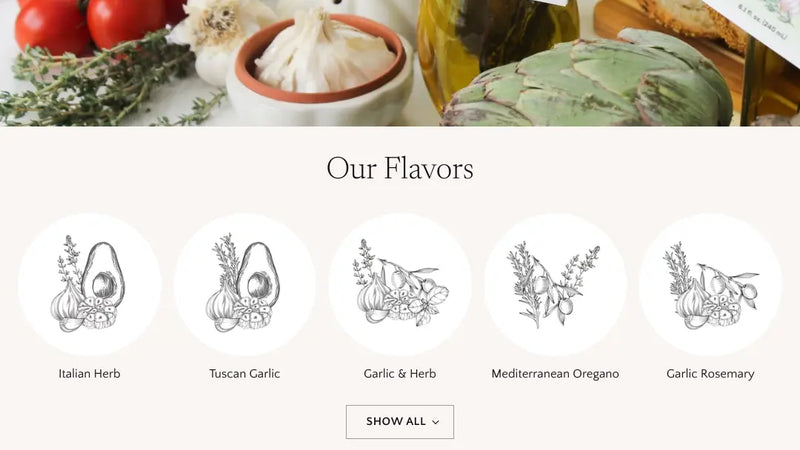 Screenshot: the Hongar Farms Gourmet Foods website.