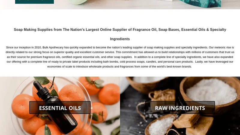 Screenshot: the Bulk Apothecary website.