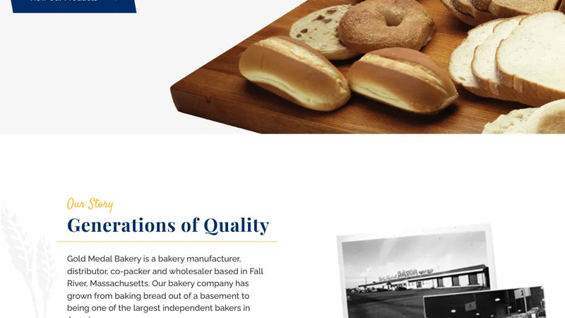 Screenshot: the Gold Medal Bakery website.