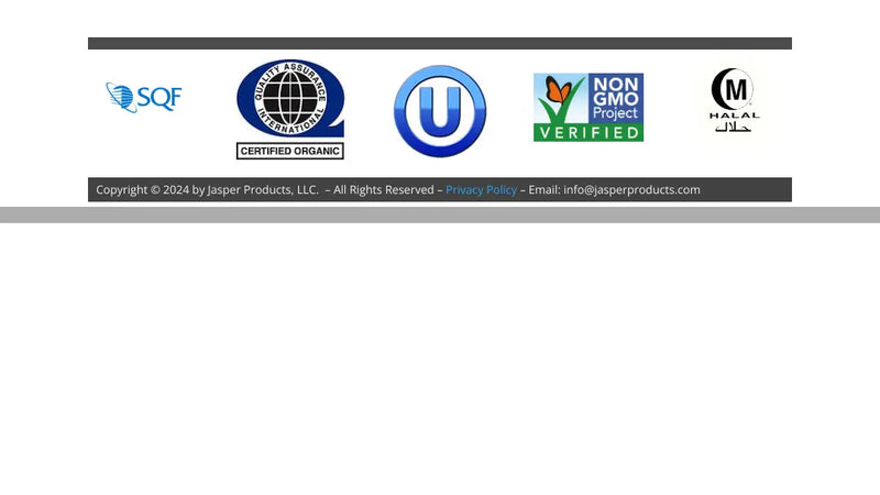 Screenshot: the Jasper Products website.