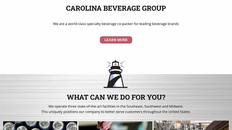 Screenshot: the Carolina Beverage Group website.