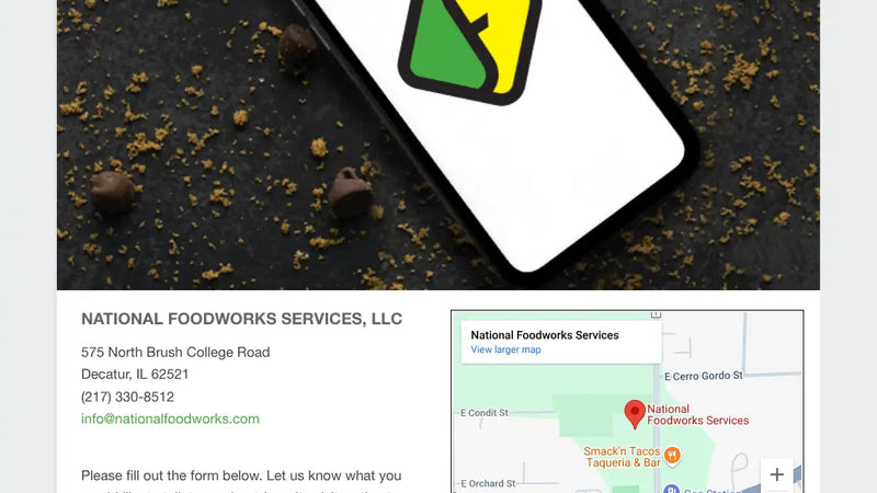 Screenshot: the National Foodworks website.
