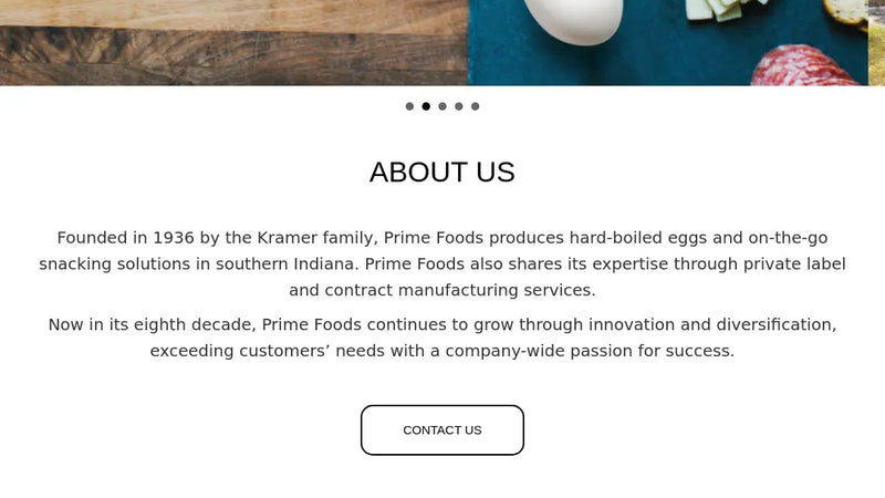 Screenshot: the Prime Foods, LLC website.