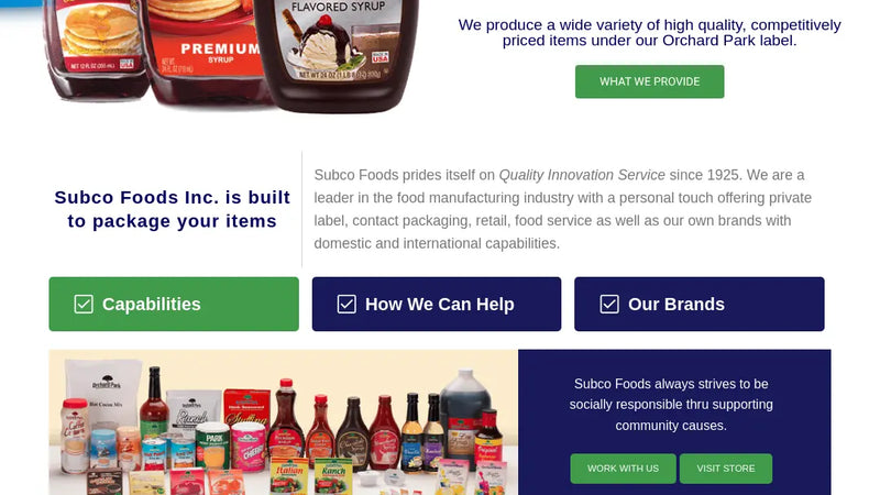 Screenshot: the Subco Foods website.