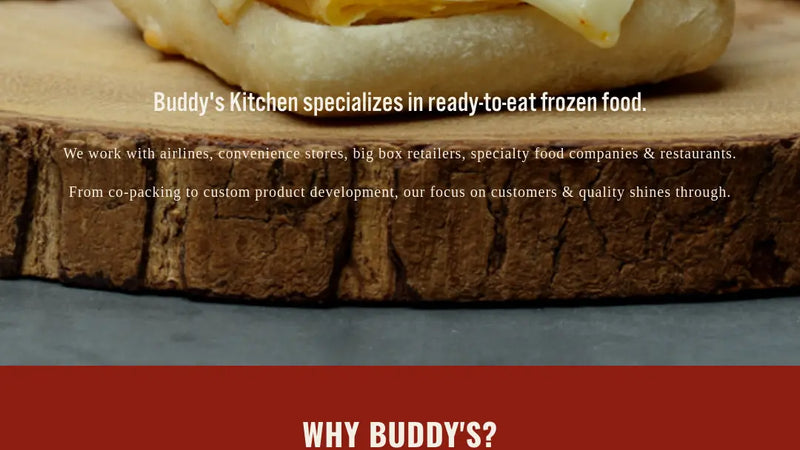 Screenshot: the Buddy's Kitchen website.
