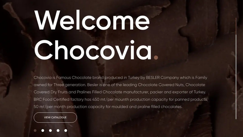 Screenshot: the Chocovia website.
