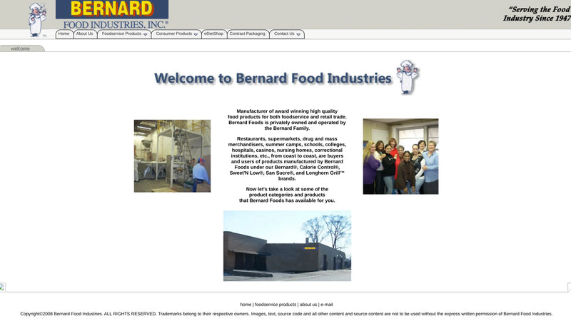 Screenshot: the Bernard Food Ind website.