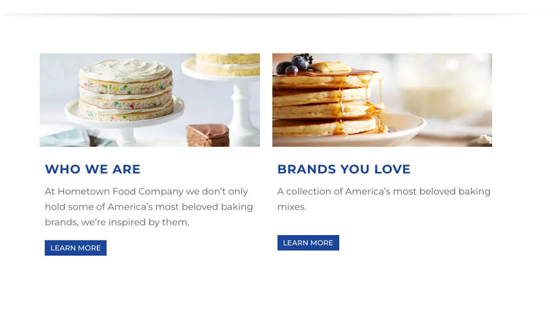 Screenshot: the Hometown Food Company website.