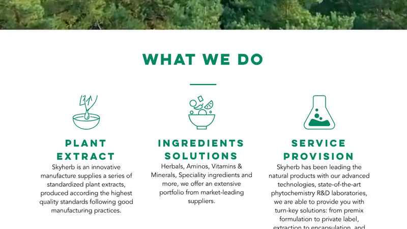 Screenshot: the Skyherb Nutritionals Inc. website.