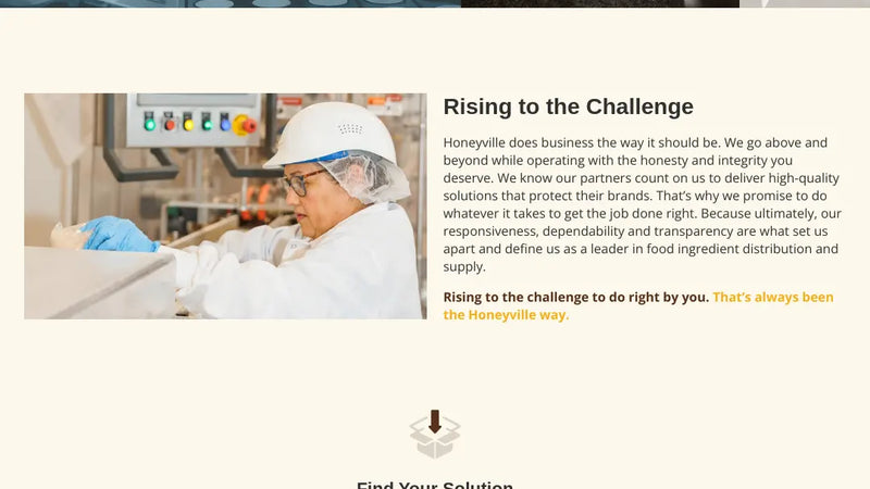 Screenshot: the Honeyville, Inc. website.