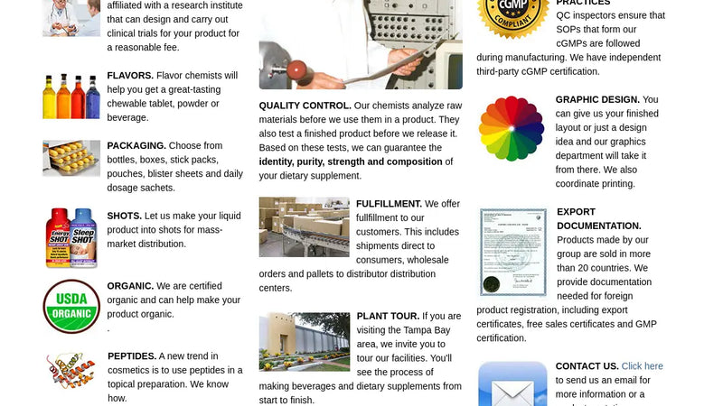 Screenshot: the US Natural Group website.