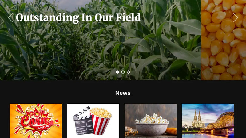 Screenshot: the Nebraska Popcorn website.