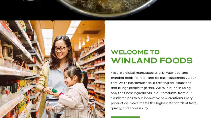 Screenshot: the Winland Foods website.