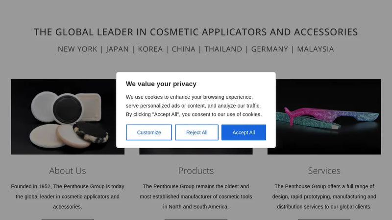 Screenshot: the The Penthouse Group website.