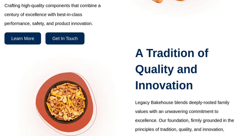 Screenshot: the Legacy Bakehouse website.