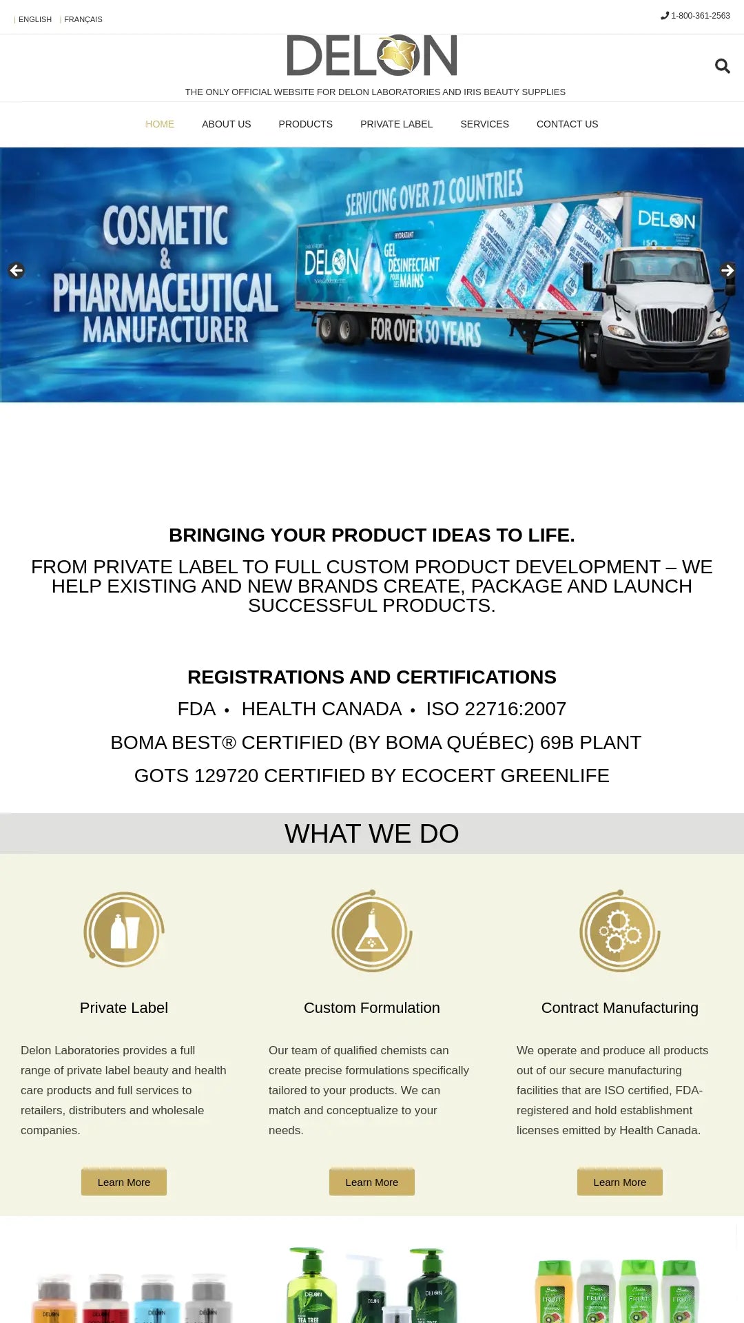 Screenshot: the Lab Delon website.