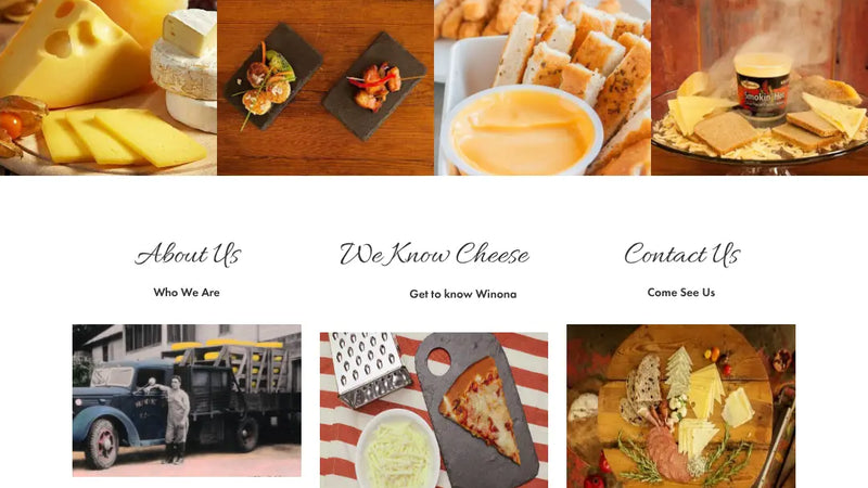 Screenshot: the Winona Foods website.